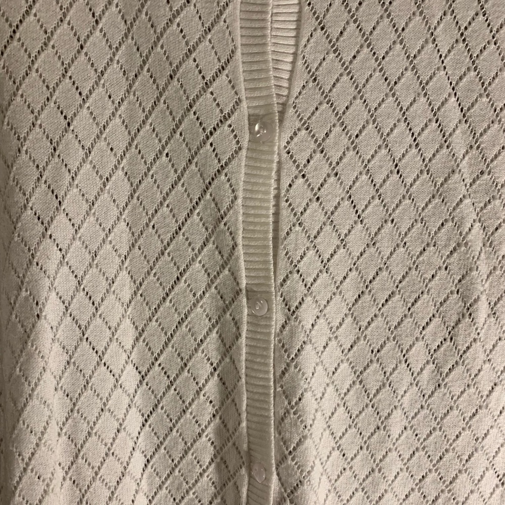 Ann Taylor Loft Sweater White Button Up - Picture 4 of 4